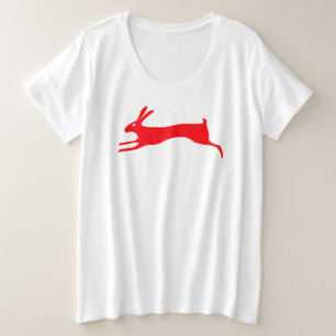 RED RABBIT CUSTOM NAME Women's Plus-Size T-SHIRT