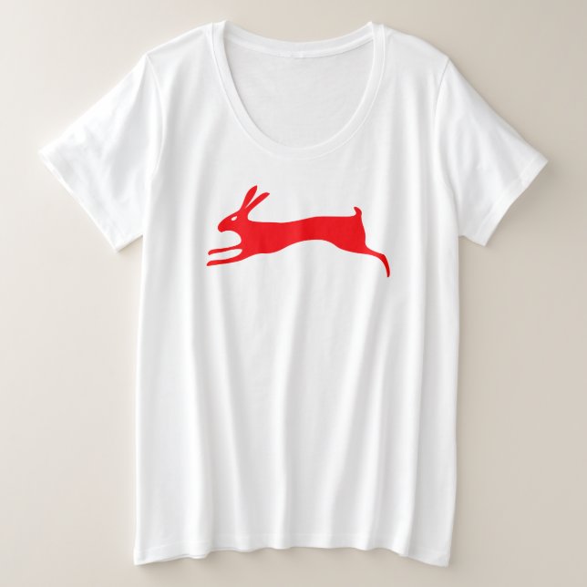 RED RABBIT CUSTOM NAME Women's Plus-Size T-SHIRT (Design Front)