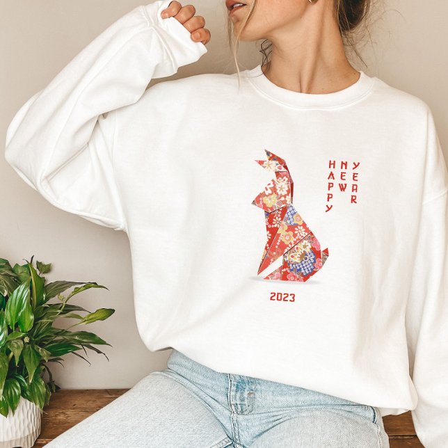 Red Rabbit Origami Year of the Rabbit 2023   Sweatshirt (Creator Uploaded)