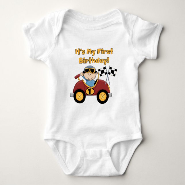 Red Race Car 1st Birthday Tshirts and Gifts (Front)