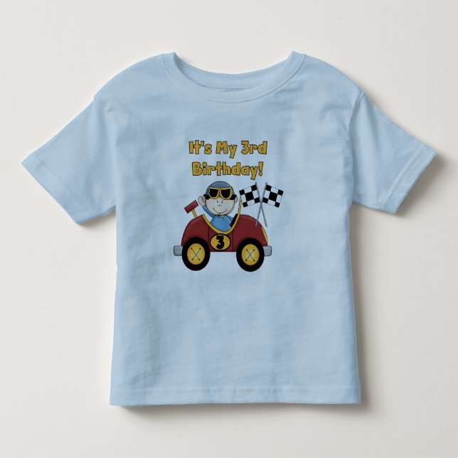 Red Race Car 3rd Birthday Tshirts and Gifts (Front)