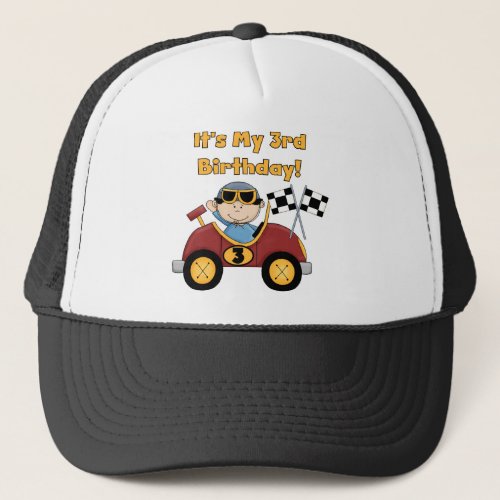 Red Race Car 3rd Birthday Tshirts and Gifts Trucker Hat