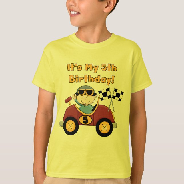 Red Race Car 5th Birthday Tshirts and Gifts (Front)