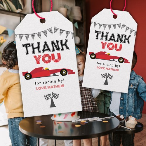 Red Race Car Birthday Any Birthday Party  Gift Tags