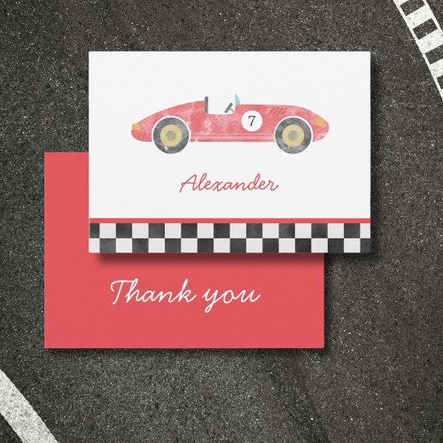 Red race car birthday note card