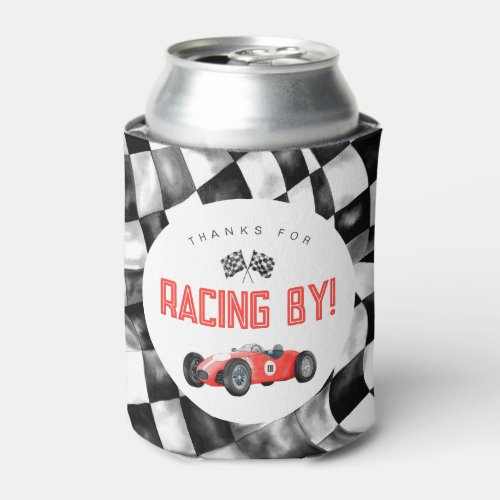 Red Race Car Birthday Party Can Cooler Favor