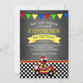 Red Race Car Birthday Party Invitation (Front)
