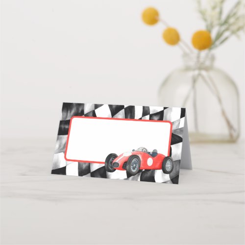 Red Race Car Birthday Party Place Card