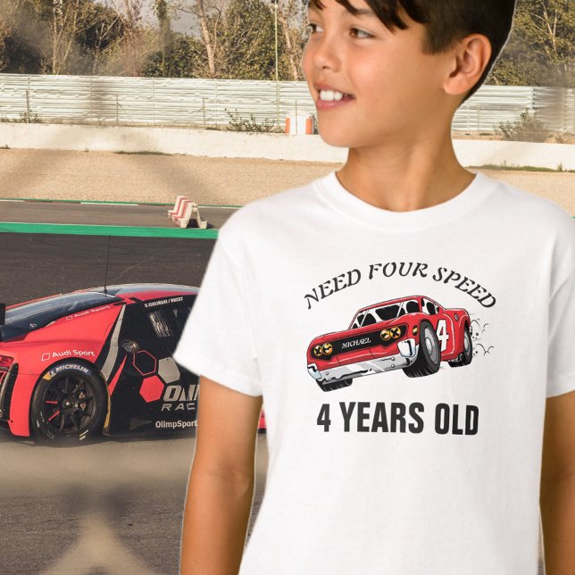 Red Race Car Birthday Party T-Shirt (Creator Uploaded)