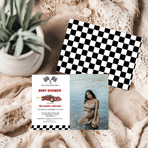 Red Race Car Boy Baby Shower Invitation