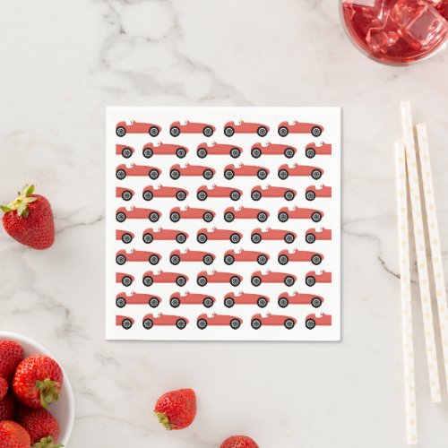 Red Race Car Boy Racing Two Fast Birthday Party Napkins