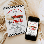 Red Race car Cant catch me Boy 3rd Birthday Invitation<br><div class="desc">Red Race car Cant catch me Boy 3rd Birthday Invitation
Matching items available.</div>