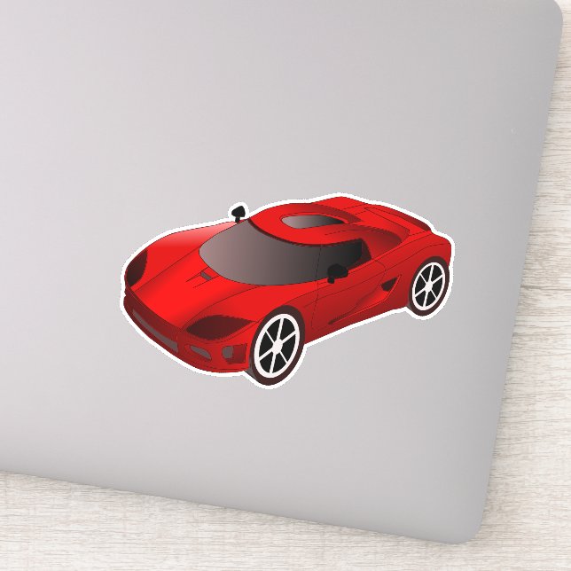 Red Race Car Contour Sticker (Detail)