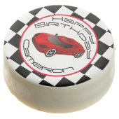 Red Race Car | Custom Birthday Party Chocolate Covered Oreo (Angled)