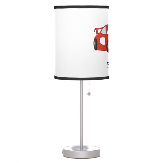 Red Race Car Custom Child's Bedroom  Table Lamp (Left)