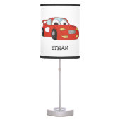 Red Race Car Custom Child's Bedroom  Table Lamp (Front)