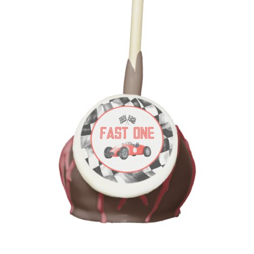 Red Race Car Fast One 1st birthday party Cake Pops
