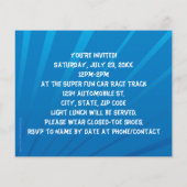 Red Race Car Flames Boys Birthday Party Invitation (Back)