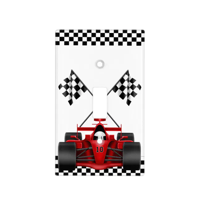Red Race Car Light Switch Cover Zazzle
