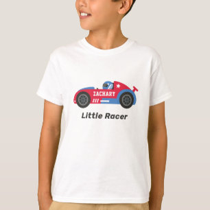 Red Race Car Little Racer Boy Personalized T-Shirt