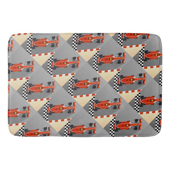 Red Race Car Motor Sports   Bath Mat (Front)