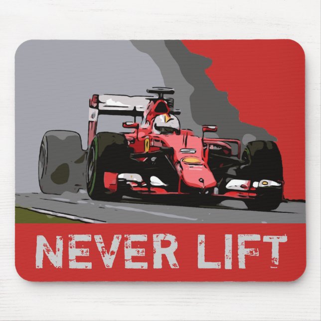 RED RACE CAR - NEVER LIFT MOUSE PAD (Front)