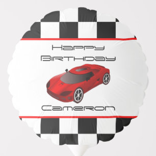 Red Race Car   Personalized Birthday Balloon
