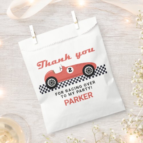 Red Race Car Racing Birthday Party Favor Bag