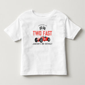 Red Race Car Two Fast Birthday Boy Shirt