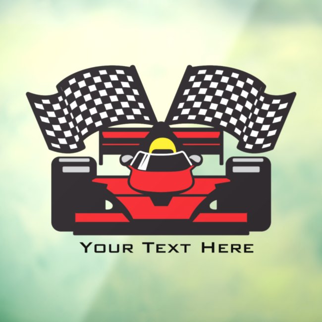 Red Race Car Window Cling