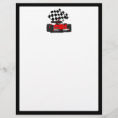 Red Race Car with Checkered Flag (Front)