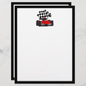 Red Race Car with Checkered Flag (Front/Back)