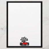 Red Race Car with Checkered Flag (Back)
