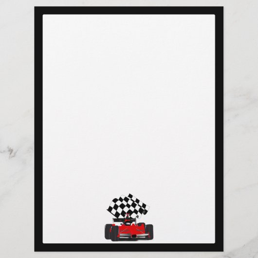 Red Race Car with Checkered Flag (Back)