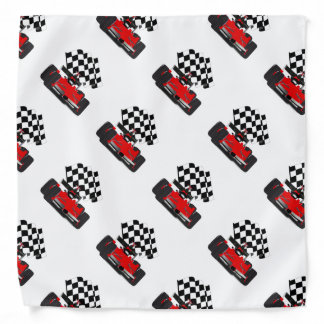 Red Race Car with Checkered Flag Bandana