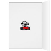 Red Race Car with Checkered Flag Cards (Inside (Left))