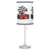 Red Race Car with Checkered Flag Table Lamp (Left)