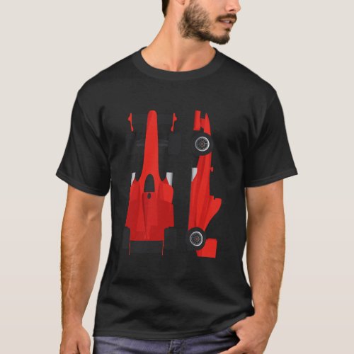 Red Racecar Formula Racing Motorsport Fan T_Shirt