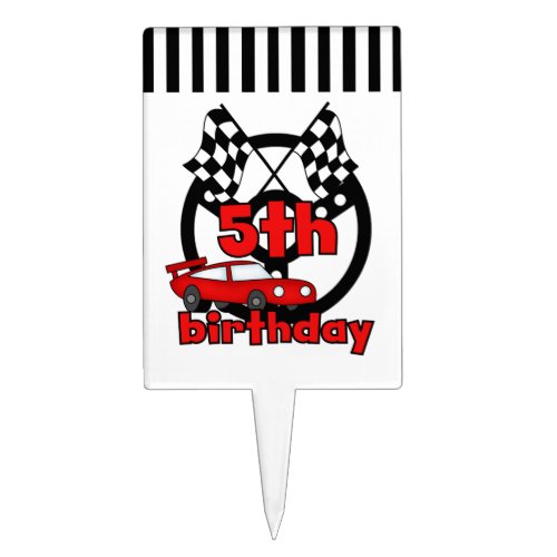 Red Racing Car 5th Birthday Cake Topper