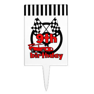 Red Racing Car 9th Birthday Cake Topper