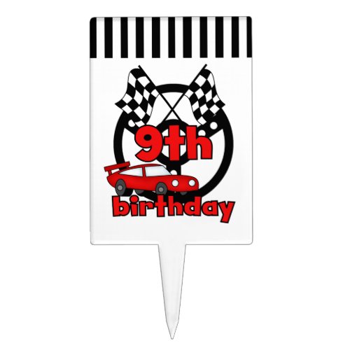 Red Racing Car 9th Birthday Cake Topper