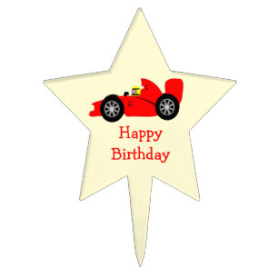 Red Racing Car Birthday Cake Topper
