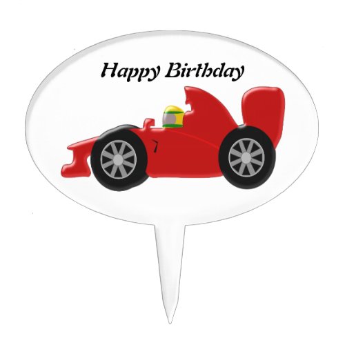 Red Racing Car Birthday Cake Topper