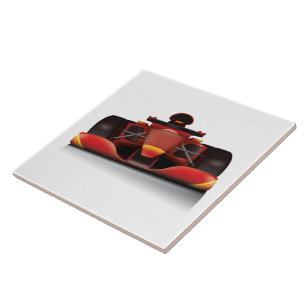 Red Racing Car Ceramic Tile