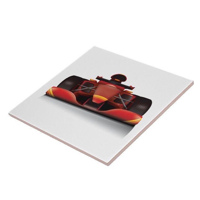 Red Racing Car Ceramic Tile (Side)