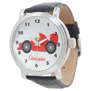 Red Racing Car Design Personalised Watch