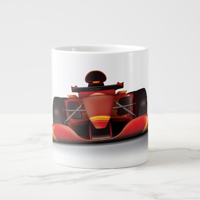 Red Racing Car Giant Coffee Mug (Front)