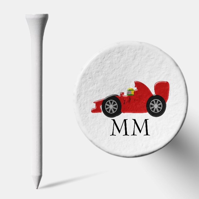 Red Racing Car Monogrammed Golf Tees (Combo)