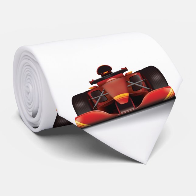 Red Racing Car Neck Tie (Rolled)
