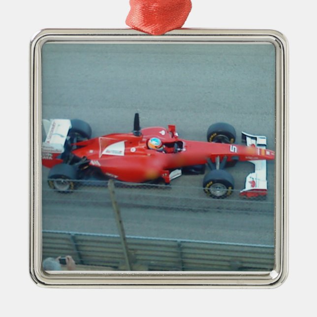 Red Racing Car Ornament (Front)